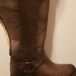 Women's FRYE tall gray leather boots 9.5